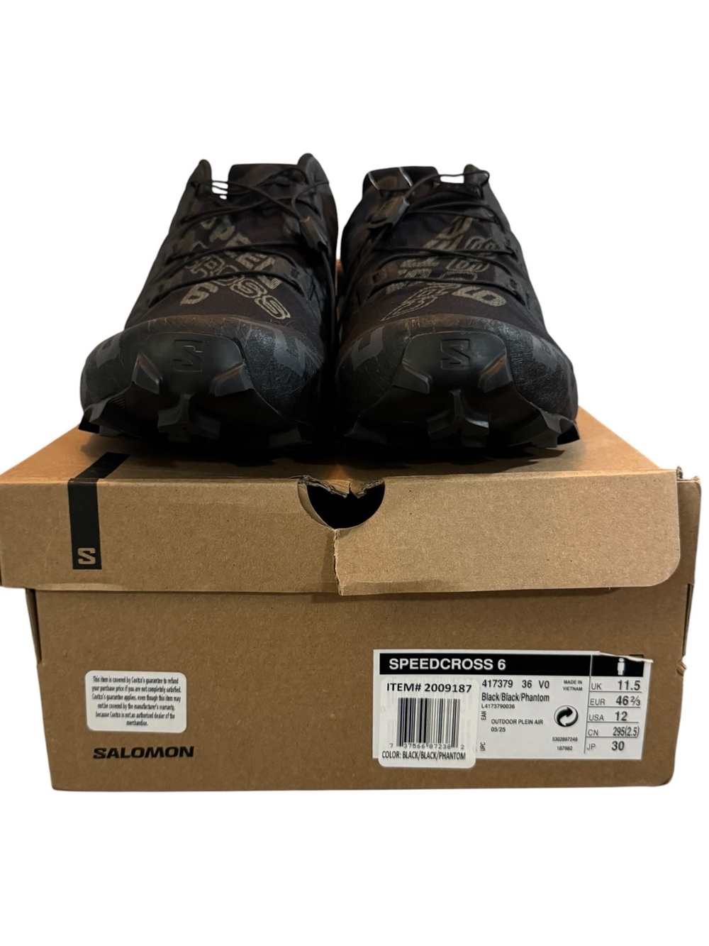 Salomon Men's Speedcross 6 GTX Trail Running Shoe Black ~ Size 12